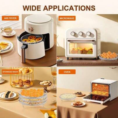 3pcs Stackable Stainless Steel Air Fryer Rack, Round & Square Air Fryer Basket, Detachable Racks For Air Fryer, Oven, Baking, Dishwasher