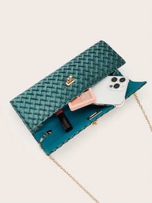 REMANLAND 优雅的蓝绿色灯芯绒手提包，奢华新款绒面派对手拿包，闪亮方形包身配金属锁扣，适合搭配华丽的派对礼服、缎面晚礼服、冬季正式服装，适用于派对、聚会、盛会、婚礼等场合。 - 青碧色 - 查看 7