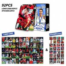 92PCS (60 Photocards + 32 Stickers) High-Definition Photo Cards, CL Lomo Cards, Soccer Star Collectible Cards, Football Portrait Cards - Multicolor - View 3