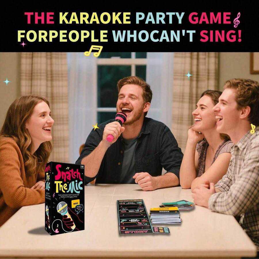 Trò chơi tiệc karaoke dành cho 2-10 người chơi - Trò chơi trên bàn cờ "Ca sĩ tệ hại" - 250 thẻ lời bài hát, trò chơi vui nhộn cho đêm tiệc sinh nhật, trò chơi khởi động buổi họp mặt gia đình, trò chơi âm nhạc, trò chơi bài gia đình. - Nhiều màu - Xem 1