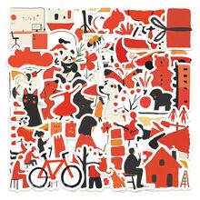 50pcs Bold Minimalist Code Stickers - Aesthetic Vibes For Journal, Phone Case, Tablet, Water Bottle, Desk, Helmet, Bike, Luggage, Waterproof Decals - Multicolor - View 9