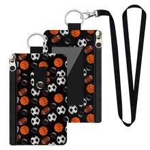 1 Portable Hanging Coin Bag, Lightweight Multi Pocket Visual ID Window, Daily Travel Card Bag And Coin Bag, Keychain Wallet - Multicolor - View 16