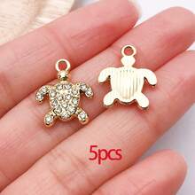 5/30 Peças Sortidas de Encantos de Animais Marinhos de Cristal e Strass, Tartaruga, Concha, Estrela-do-mar, Peixe, Pingentes Pendurados para Pulseiras, Colares, Brincos, Fabricação e Artesanato - Multicolorido - Visão 30