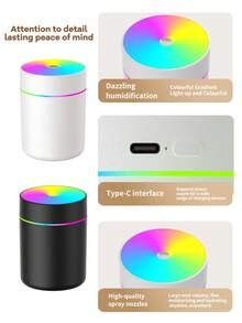 Mini Aromatherapy Humidifier, USB Powered With Color LED Lights, Aromatherapy Diffuser, Portable And Quiet, Suitable For Home, Office, And Room Use. - Multicolor - View 7