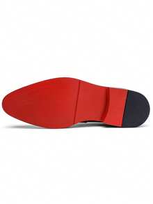 2026 Nuevos zapatos de cuero para hombres con suelas rojas, zapatos Oxford formales de negocios de moda, elegante estilo británico, mocasines casuales transpirables, zapatos Derby de punta fina para verano y otoño, zapatos de boda para novio, zapatos de vestir cómodos para oficina, zapatos Derby de lujo clásicos negros para ir al trabajo - Negro - Ver 3