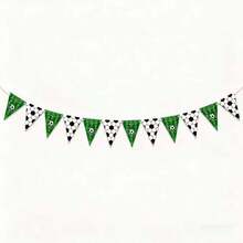 1set/10pcs The 2026 New Edition Party Flag Banner, Themed Around Top-Tier Popular Football Matches, Is An Ideal Ambiance-Enhancing Item For Party Setups, Birthday Decorations, And Viewing Gatherings. Featuring Classic Football Elements With Vibrant Colors, It Instantly Boosts The Atmosphere. - Multicolor - View 4