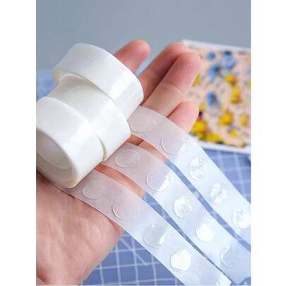 100/200/500 Pieces Transparent Glue Dot Adhesive Tape, 100 Glue Dots Per Roll, Movable, Double-Sided Glue Dots, 12mm Diameter, Suitable For Scrapbooking, Party, Wedding, Balloon Decoration