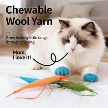 New Cat Toys With Catnip, Yarn, Shrimp & Insect Shaped, Self-Playing & Entertaining Cat Toys - Multicolor - View 1