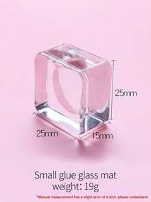 美睫胶垫玻璃方形调色盘，粘性粘合板，适用于睫毛嫁接、美甲、化妆工具 - 無色 - 查看 15