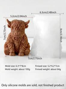Khuôn silicon hình bò cao nguyên Scotland | Hình dáng bò Tây Tạng/bò dễ thương, thích hợp làm nến thơm thủ công, khuôn silicon 3D hình bò cao nguyên Scotland để làm nến, trang trí thạch cao, dễ dàng sao chép kết cấu lông mềm mại, dễ dàng lấy ra khỏi khuôn không để lại cặn, dễ vệ sinh, phù hợp cho người mới bắt đầu. - Nấm mốc bò vùng cao - Xem 6