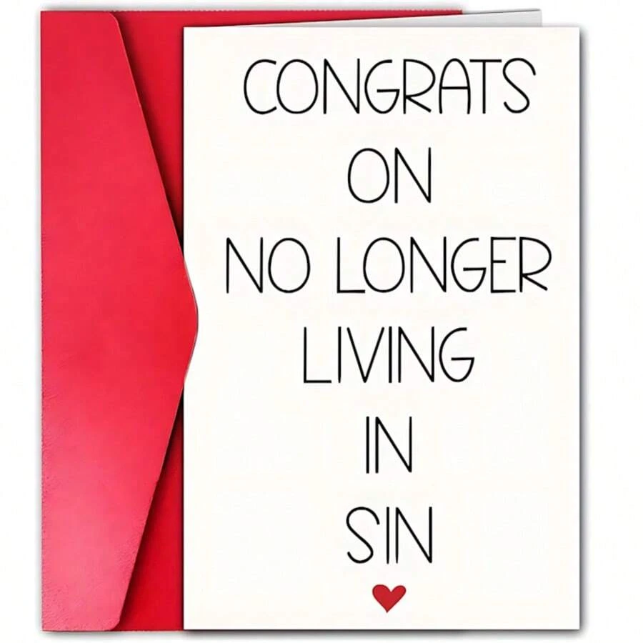 1张精美婚礼贺卡，祝贺结婚贺卡，送给家人的婚礼贺卡，莎草纸婚礼贺卡，趣味婚礼贺卡，送给挚友的婚礼贺卡，婚礼庆祝贺卡，最佳婚礼礼品卡 - 均碼 - 查看 1