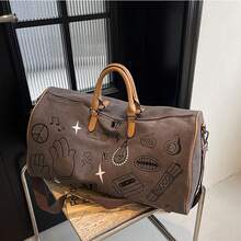 Duffel Weekender – Large Travel And Weekend Bag In A Retro-Vintage Design For Women And Men, Handcrafted From Canvas And Leather - Black - View 4