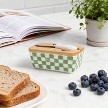 1-Pack - Ceramic Butter Jar With Lid (Butter Knife Included) Can Be Used As A Household Cheese Storage Box, Butter Dish, Food Storage Container, Airtight Butter Container, Suitable For Storing Kitchen Butter And Other Kitchen Gadgets. - View 11