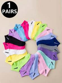 1/5/10/20 双装 男士多色春夏秋季短袜，休闲运动踝袜，舒适轻便休闲袜 - 彩色 - 查看 10