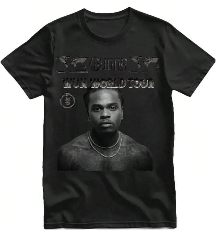 Gunna Wun World Tour T Shirt Rapper Concert Tee Hip Hop Graphic Shirt Music Merch Unisex Men Women - màu đen - Xem 1