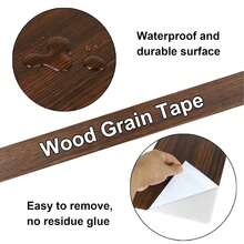 1卷 393.7英寸 x 0.78英寸 木纹装饰胶带 - 加厚PVC家具橱柜边缘自粘剥离粘贴膜，厚度0.2毫米，用于橱柜装饰、墙面边缘覆盖 - A - 查看 9