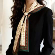 1条女士印花时尚多功能涤纶围巾，方巾，长围巾 - 彩色 - 查看 9