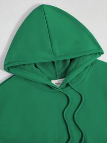 SpongeBob SquarePants 女士秋冬纯棉卡通动物印花落肩长袖休闲卫衣，百搭，氛围/复古/街头/英伦/学院风，情侣连帽衫，适合情人节、约会、浪漫郊游、节日礼物 - 鮮綠 - 查看 3