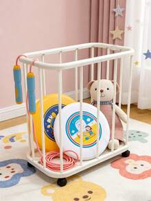 4-Wheel Baby Room Rolling Storage Cart - Durable Plastic Mobile Organizer Rack With Sliding Shelves, Easy To Clean Storage For Children's Sports Gear And Toys - Multicolor - View 9