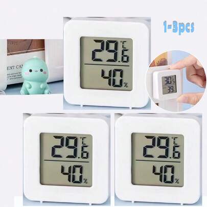 1/2/3 piezas Termómetro interior, Higrómetro interior, Mini higrómetro, Termómetro digital exterior, Adecuado para el hogar, Recipiente de vidrio, Guardería, Incubadora, Bodega, Armario, etc.