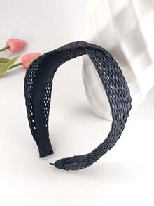1pc Solid Color Casual Rattan Woven ABS Plastic Headband, Suitable For Daily Wear Hairband Hair Hoop,Summer,Holiday,Travel - Multicolor - View 9