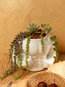 1 pezzo Vaso portapiante a forma di uomo muscoloso, vaso minimalista per piante grasse, vaso da bonsai da scrivania creativo, contenitore per piante artificiali, decorazione per la casa, decorazione per la stanza, vaso per fiori finti - Taglia unica - Visualizzare 1