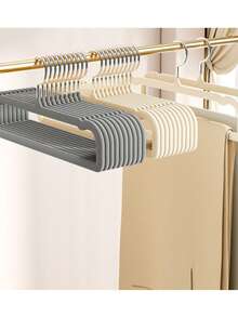 20Pcs/ 1Pc Square Velvet Hangers For Pants Non-Slip Felt Cl Hangers, Suitable For Casual Pants, Jeans, Towels And Bras, 360° Rotating Hook, Space-Saving Slim Design Also For Vests, Shorts And Dresses - View 4