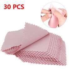10/20/30/50pcs Jewelry Polishing Cloth, Double-Layer Velvet Polishing Cloth, Jewelry Cleaning Tool - Pink - View 9