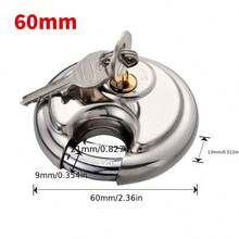 1pc 60mm Pure Copper Core Stainless Steel Heavy Duty Padlock, Outdoor Gym Security Door Lock, Anti-Theft Tool - Round Heavy-duty Key Lock - View 12