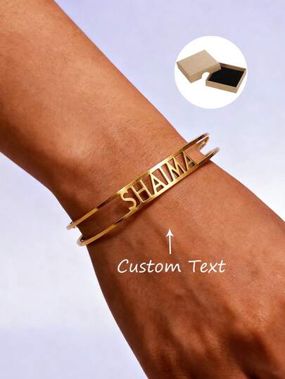 Kiddo Sky Braccialetti Barra Personalizzata Bracciale Nome Pietra Portafortuna Gioielli Personalizzati Acciaio Inossidabile per Donne Braccialetti Regolabili per Donne Regali di Compleanno (Argento