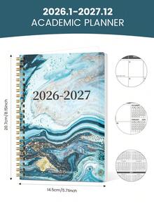 Trees A5 2026–2028 月計畫本，24個月日曆書，含月視圖與備註頁，2026年1月至2027年12月，女性開學用品與辦公桌用品 - 綠色 - 查看 5