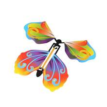 Magic Clockwork Flying Butterfly Rubber Band Powered Flying Fairy Toy Bookmark Card Surprise Gift Party Favor Magic Prop Romantic Surprise Wedding Birthday Graduation Decor - Multicolor - View 5