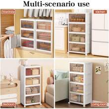 Storage Boxes With Lid - 23L*4 Tier Plastic Storage Box With Lid Stackable Boxes With Wheels Storage Drawers With Front Door Plastic Box For Home And Office White 4 Packsgtt - White - View 6
