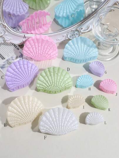 1pc/5pcs Women's Fashion Sweet Vacation Style Cracked Shell Hair Claw, Suitable For Daily Wear