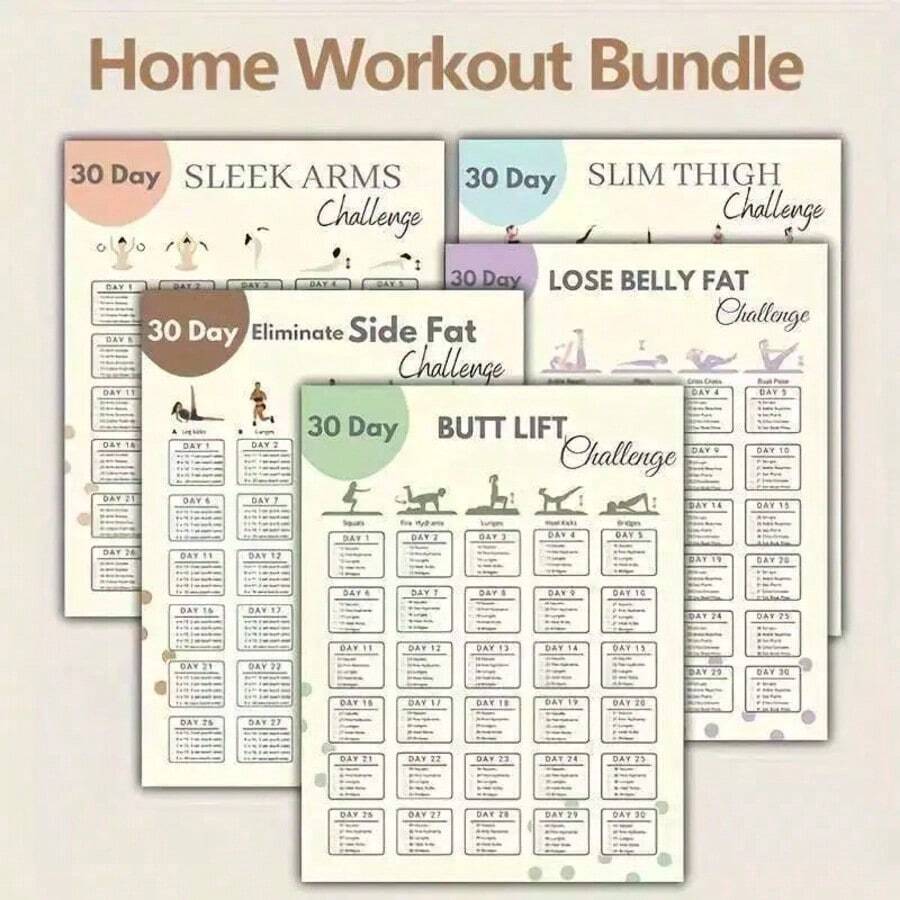 10/5/2 Peças Pôster do Plano de Fitness de Poses de Yoga, Decoração de Estúdio de Yoga Pintura em Tela Sem Moldura para Parede, Decoração de Parede do Quarto Plano de Fitness - Multicolorido - Visão 1