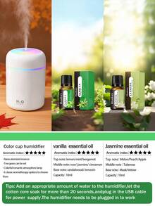 1个300毫升车载空气清新剂，室内香薰机，USB供电，两种工作模式，7色LED灯，智能定时器，静音喷雾，便捷的精油扩散器，适用于家居装饰、办公室、客厅、汽车，也是送给女性的精美礼物。 - 彩色 - 查看 15