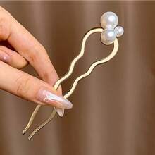Kẹp tóc đính ngọc trai hình hoa, kẹp tóc búi tối giản kiểu Trung Quốc mới, phụ kiện tóc cho trang phục Hanfu và vũ công. - Nhiều màu - Xem 15