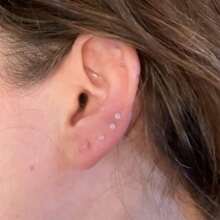 16G Lip Studs Plastic Lip Rings Lip Piercing Earrings - Clear Cartilage Studs & Helix Tragus Earrings - 6mm, 8mm, 10mm - Clear - View 3