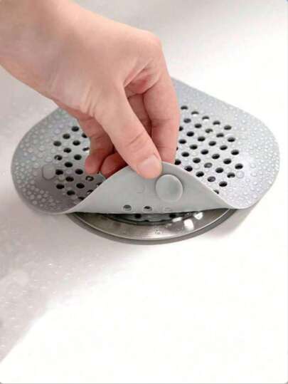 1pc Hair Catcher Filter, Sink Drain Stopper, Bathtub Shower Drain Cover, Silicone Kitchen Deodorizing Plug, Drain Cover Kitchen Sink Filter, Bathroom Silicone Hair Collector Drain Cover, Home Bathroom Decor, Autumn, Back To School