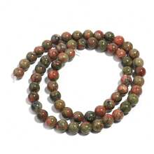 4/6/8/10/12毫米天然绿帘石珠，圆形散珠，适用于珠宝制作 - unakite - 查看 11