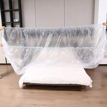 Disposable Furniture Dust Cover, Extra Large Bed Cover With Elastic Drawstring, Suitable For Home Decoration, Travel And Cleaning, Used For Dust Prevention And Dirt Blocking - Clear - View 2
