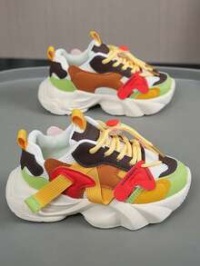 1 đôi giày thể thao trẻ em lưới thoáng khí mới mùa xuân, giày sneaker đế dày nhẹ nhàng cho bé gái, giày chạy bộ chống trượt bền chắc cho bé trai. - Màu Khaki - Xem 3