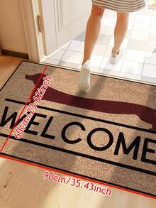 1pc Funny Sausage Dog "Welcome" Printed Doormat, Yellow Minimalist Short Plush Quick-Drying Non-Slip Washable Entrance Mat, Suitable For Kitchen, Bathroom, Dining Room, Hallway, Party, All Seasons - 1PC - View 10