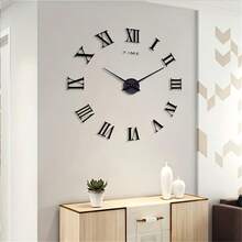 Acrylic Wall Clock, Vintage Roman Numeral & Pointer Design, Asymmetrical Shaped Panel, DIY Decor Easy Installation (No Tools Required), Suitable For Office And Other Spaces - 1PC - View 6