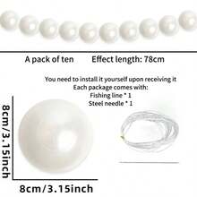 10 pièces Guirlande de perles de fond de mariage DIY Faux brins pour décoration de plafond et de mur Élégante fête bohème Décoration de la Saint-Valentin 260209 - Ornements de perles de mariage - Voir 10