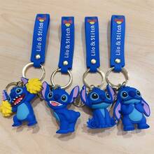 Llavero de Stitch de Disney, adecuado como regalo de vuelta a la escuela, recuerdo de fiesta, diseño lindo y divertido - Multicolor - Ver 6