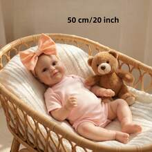 50厘米/20英寸逼真重生娃娃，全乙烯基材质，3D彩绘肌肤，血管清晰可见，乙烯基四肢，手工绘制头发，手工艺术娃娃 - 收藏级艺术娃娃，圣诞节/生日/感恩节礼物 - 多色 - 查看 4