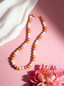 1pc Pearl Necklace, Minimalist Luxury Versatile Necklace For Women - Multicolor - View 5