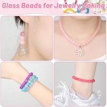 50pcs/10mm 30pcs/12mm Round Glass Beads, Multicolored Crystal Gemstone Beads, Round DIY Craft Beads, For Jewelry Making DIY Crafts, Handmade Necklaces, Bracelets, Phone Straps, Wedding Decorations, Adult Girls' Friendship Bracelets - Multicolor - View 11