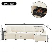Sofas & Couches - Beige + Corduroy + 4 Seat-1 - View 10
